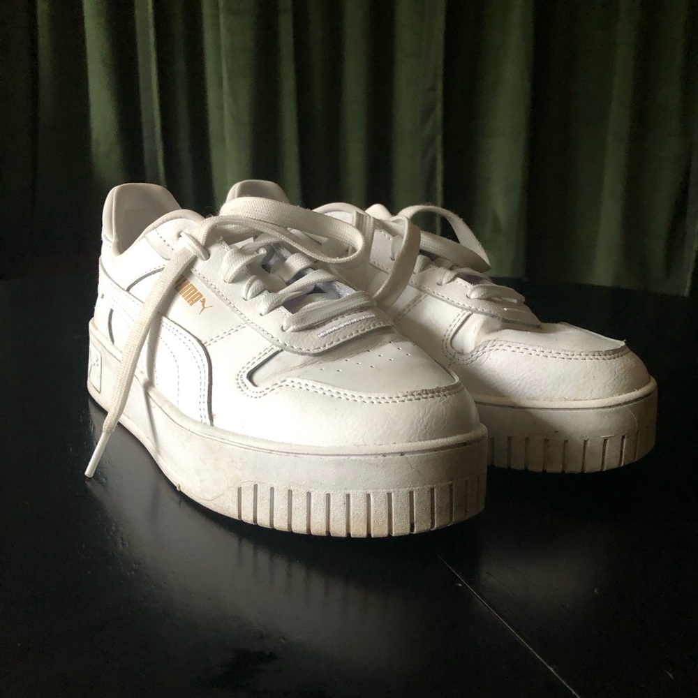 Puma Classic White Platform Leather Sneakers